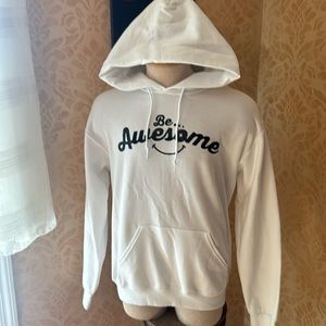 Pullover hoodie says be awesome, front pocket as well. Size medium (unisex)